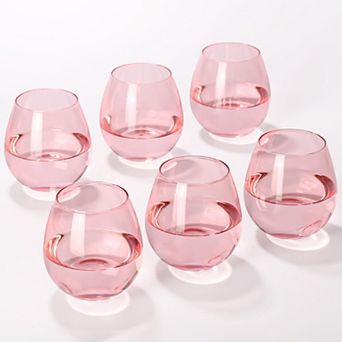 6-15 Oz Hand-blown Crystal Stemless Wine Glasses Gift