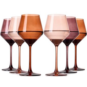6PC-17.5oz Hand Blown Crystal Long Stem Wine Glasses Mother's Day birthday gift
