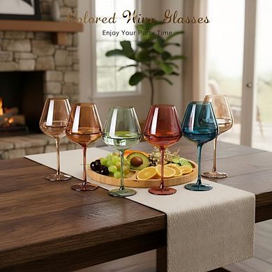 18oz 6pcs Handblown Stemware Mother's Day Father Lover Birthday Gifts