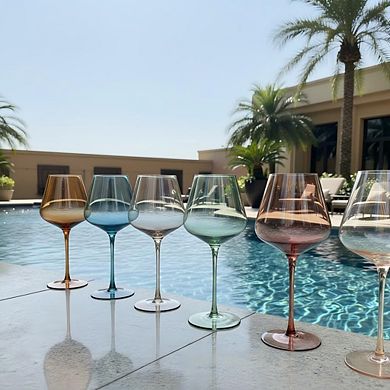 18oz 6pcs Handblown Stemware Mother's Day Father Lover Birthday Gifts