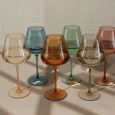 18oz 6pcs Handblown Stemware Mother's Day Father Lover Birthday Gifts