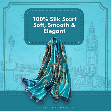 Spring Collection Silk Scarf Women Lightweight Shawl Wrap Floral