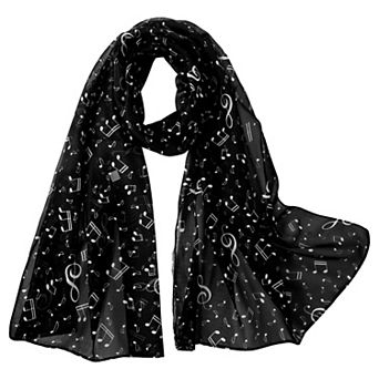 Women's Floral Scarf, Chiffon with Floral and Bird Print