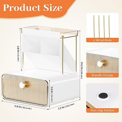 2-Tier Drawer Bathroom Counter Organizer Multi-Purpose