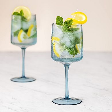 4-13.5 oz Square Stem Glassware for Wine Beer Dessert Gift