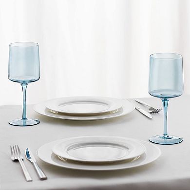 4-13.5 oz Square Stem Glassware for Wine Beer Dessert Gift