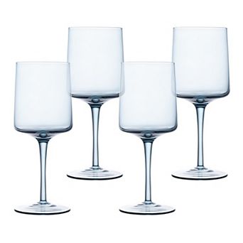 4-13.5 oz Square Stem Glassware for Wine Beer Dessert Gift