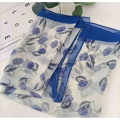 Women's Lightweight Floral Sheer Shawl Wrap Scarf
