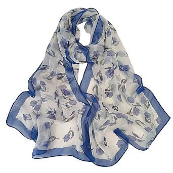 Women's Lightweight Floral Sheer Shawl Wrap Scarf
