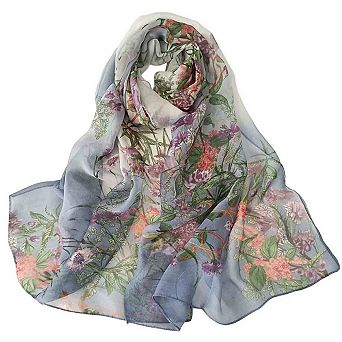 Women's Lightweight Floral Sheer Shawl Wrap Scarf