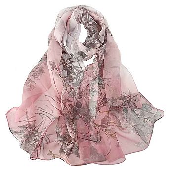 Women's Lightweight Floral Sheer Shawl Wrap Scarf