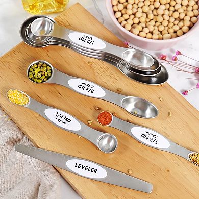 18PC Measuring Cups Spoons Set Stackable Magnetic Lid BPA Free