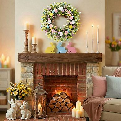 20" Easter Wreath Front Door Spring Egg Floral Eucalyptus Decor