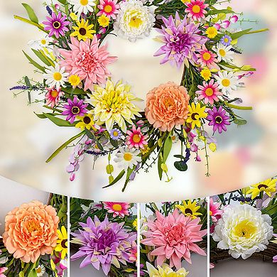 22" Artificial Spring Wreath Easter Holiday Decor