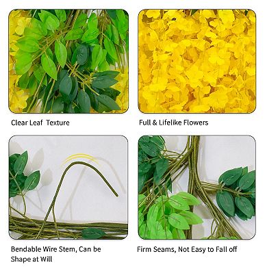 12pcs Wisteria Artificial Silk Hanging Vine Garland Wedding Backdrop Arch Decor