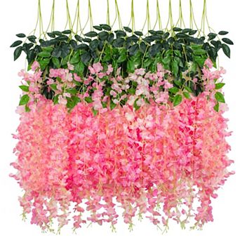 12 pc Wisteria Artificial Silk Hanging Vine Garland Wedding Backdrop Arch Decor