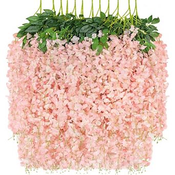 12 pc Wisteria Artificial Silk Hanging Vine Garland Wedding Backdrop Arch Decor