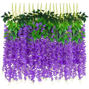 12 pc Wisteria Artificial Silk Hanging Vine Garland Wedding Backdrop Arch Decor