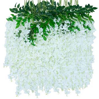 12 pc Wisteria Artificial Silk Hanging Vine Garland Wedding Backdrop Arch Decor