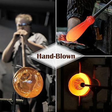 6-16oz Hand-blown Crystal Wine Glasses Stem Holiday Bar Gift