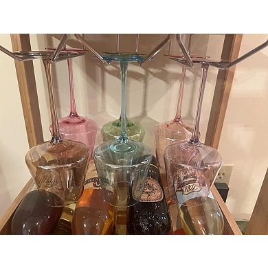 6-16oz Hand-blown Crystal Wine Glasses Stem Holiday Bar Gift