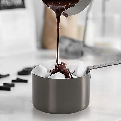 16pcs Stainless Steel Measuring Cups Spoons Set Heavy Duty Metal Kitchen Baking Scoops