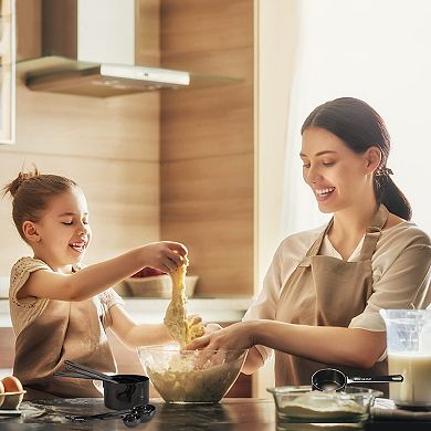 16pcs Stainless Steel Measuring Cups Spoons Set Heavy Duty Metal Kitchen Baking Scoops