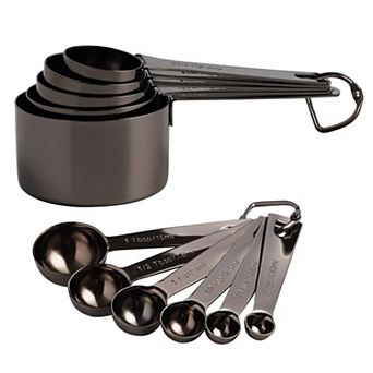 16 pc Stainless Steel Measuring Cups Spoons Set Heavy Duty Metal Kitchen Baking Scoops