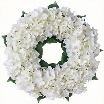 21" Artificial Hydrangea Wreath Spring Summer Home Decor