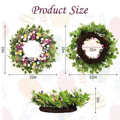 22" Easter Wreath Spring Front Door Decor