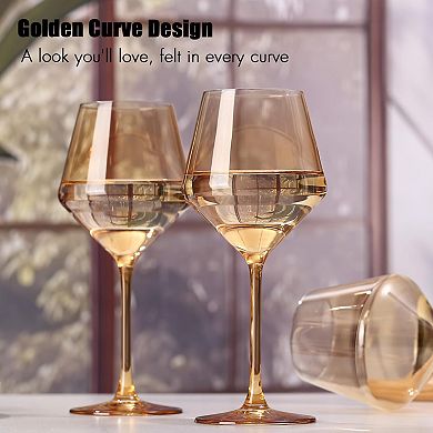 6-18oz Hand Blown Crystal Stemware Gift for Wedding Birthday