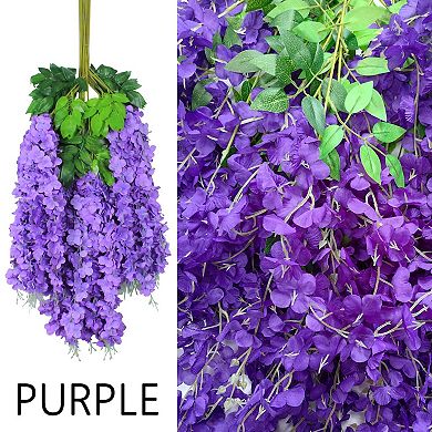 12 PCS 3.6 Ft Artificial Wisteria Flowers Vine Ratta Hanging Garland Wedding Decor