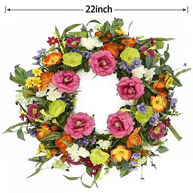 22" Artificial Spring Wreath Wall Window Decoration
