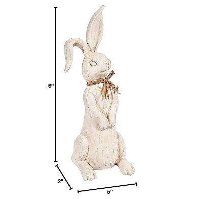 15.5" Rustic Easter Rabbit Figurine Farmhouse Spring Table Decor
