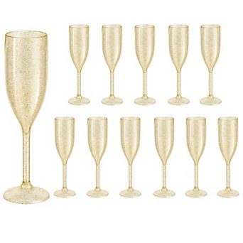 12-5oz Elegant Disposable Champagne Flutes for Wedding Party Bar