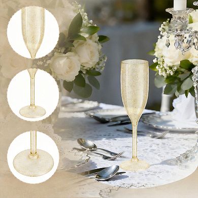 12-5oz Elegant Disposable Champagne Flutes for Wedding Party Bar