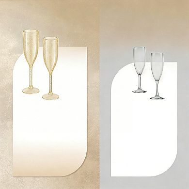 12-5oz Elegant Disposable Champagne Flutes for Wedding Party Bar