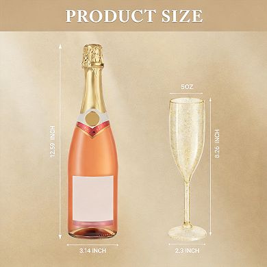 12-5oz Elegant Disposable Champagne Flutes for Wedding Party Bar