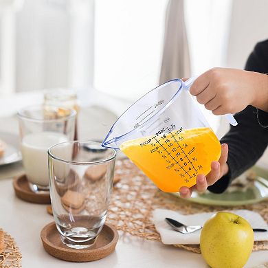 17pc set stainless steel measuring cups and spoons set, plastic liquid measuring cup