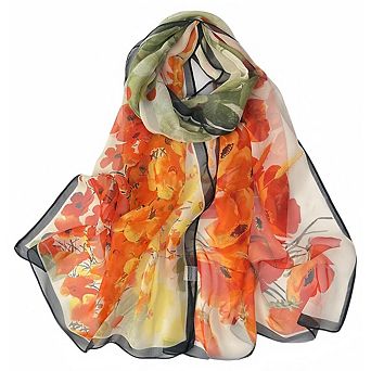 Lightweight Women Floral Scarf Shawl Sunscreen Head Wrap