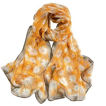 Lightweight Women Floral Scarf Shawl Sunscreen Head Wrap
