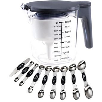 19 pc Measuring Cups Spoons Set Stackable Magnetic BPA Free