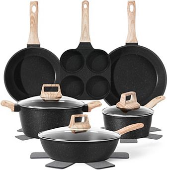 Granite Induction Nonstick Cookware Set Frying Saucepans PFAS Free