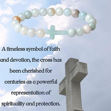 Crystal Bead Cross Heart Bracelet Gift