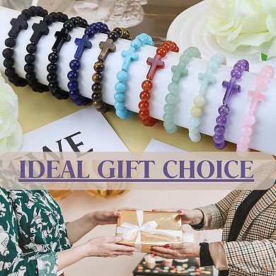 Crystal Bead Cross Heart Bracelet Gift