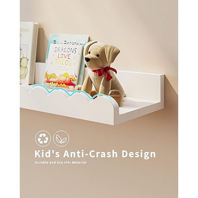 16.5" Floating Scalloped Wall Shelf Set 4-pack