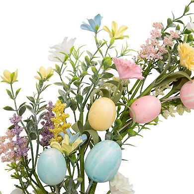 18"Easter Wreath Artificial Egg Spring Front Door Pastel Twigs