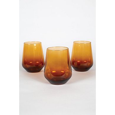 4 - 14.3oz Stemless Gradient Wine Glasses Lead-Free Dishwasher Safe