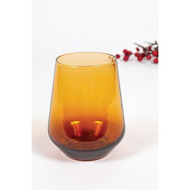 4 - 14.3oz Stemless Gradient Wine Glasses Lead-Free Dishwasher Safe