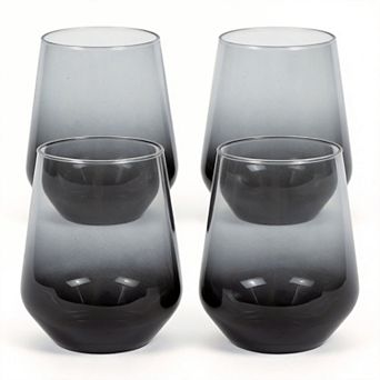 4 - 14.3oz Stemless Gradient Wine Glasses Lead-Free Dishwasher Safe